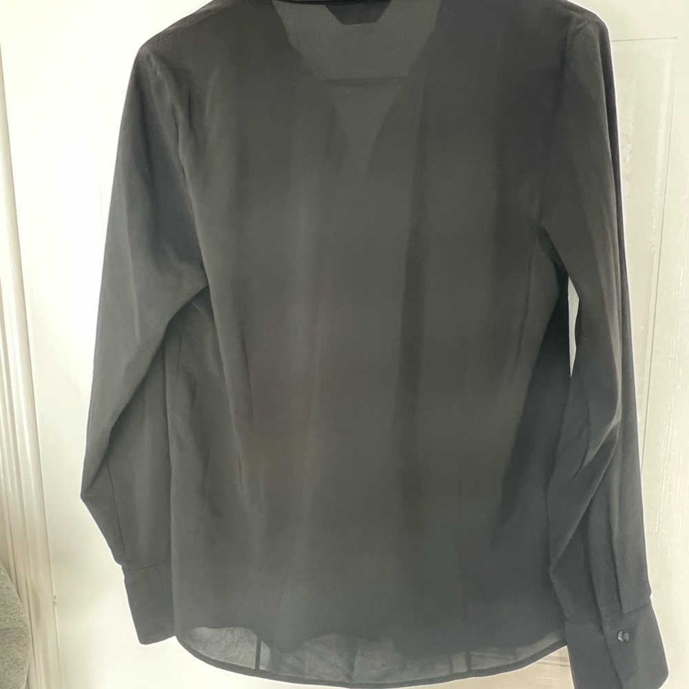 Gray Ruffle Trim Shirt - Picture 2 of 3